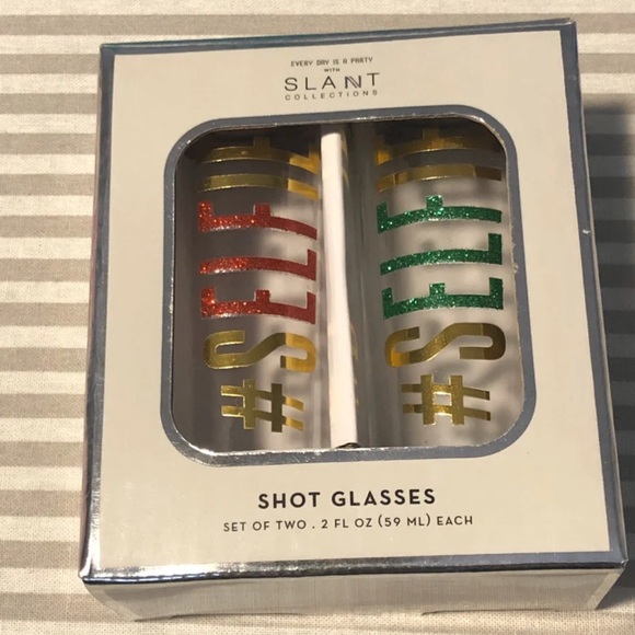 #SELFIE Shot Glass Set - Gold and Green - Picture 2 of 2